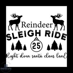 Reindeer Sleigh Ride 25 Svg, Christmas Svg, Sleigh Ride Svg, Pine Tree Svg