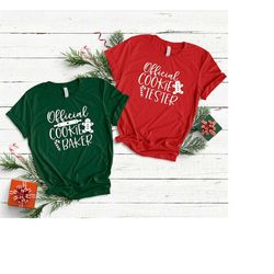 Official Cookie Baker Shirt | Official Cookie Tester Shirt | Christmas Couple Shirt | Matching Family T-Shirt | Christma