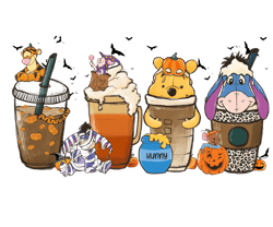 Pooh Halloween Coffee Png, Fall Coffee Halloween Png, Halloween Coffee Png, Movie Coffee Halloween Digital Download