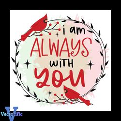 I Am Always With You Png, Christmas Png, Xmas Png, Cardinal Png, Red Berries Png