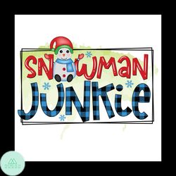 Snowman Junkie Png, Christmas Png, Snowman Png, Buffalo Plaid Png, Christmas Gift Png