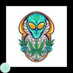 Alien Weed Plant Cannabis Galaxy Svg, Cannabis Svg, Alien Weed Svg