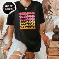 Retro Godmama Shirt, Retro Godmama Tshirt, Gift for Godmother from Goddaughter or Godson, Godmother Proposal Gift, God M