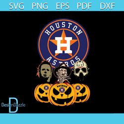Houston Astros Halloween Horror Movie Pumpkin Svg, Jason Voorhees And Freddy Krueger Svg, Halloween svg, Halloween png