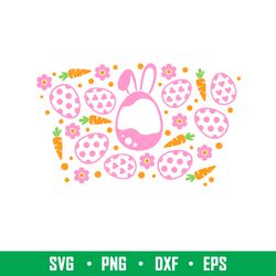 Bunny Easter Egg Full Wrap, Bunny Easter Egg Full Wrap Svg, Starbucks Svg, Coffee Ring Svg, Cold Cup Svg, png, dxf, eps