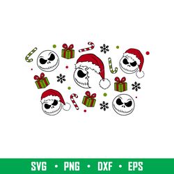 Christmas Jack Full Wrap, Christmas Jack Full Wrap Svg, Starbucks Svg, Coffee Ring Svg, Cold Cup Svg, png, dxf file