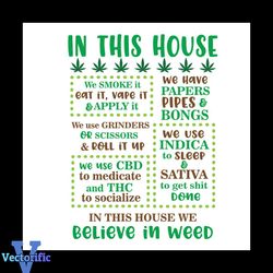 In This House Believe In Weed Svg, Cannabis Svg, Believe In Weed Svg