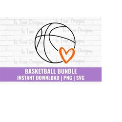 basketball svg, basketball with heart design, basketball gifts for girls, basketball svg for cricut, digital download, c