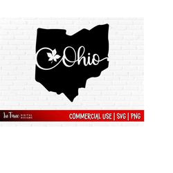 Ohio svg, Ohio with Buckeye Leaf svg, Ohio state outline with buckeye leaf, Ohio Tshirts, Ohio gifts, Ohio Graphic Tee,