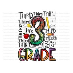 Third Grade Teacher png, 3rd Grade Teacher Clipart, PNG file for sublimation, First Day of School,Printable,3Rd grade pr