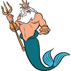 QualityPerfectionUS Digital Download - The Little Mermaid King Triton - PNG, SVG File for Cricut, HTV, Instant Download
