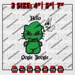 Hello Oogie Boogie Embroidery files, Nightmare Before Christmas Embroidery Designs, Halloween Machine Embroidery Pattern