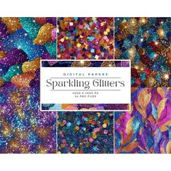 sparkling glitters backgrounds, glitters digital paper glittery gold paper scrapbook paper glitter background, commercia