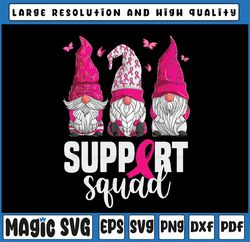 Breast Cancer Awareness Gnomes Support Squad Png, Breast Cancer Ribbon Pink Gnomes Png, Digital Download