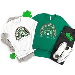 Happy Go Lucky Shirt, St Patricks Rainbow Shirt, Leopard Rainbow Shirt, Irish Shirt, St Patty's Shirt, Shamrock Shirt, S