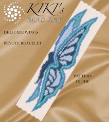 Peyote pattern peyote bracelet pattern Delicate wings Peyote pattern design 3 drop peyote in PDF instant download DIY