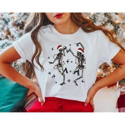Christmas Skeleton Shirt, Dancing Skeleton Shirt, Dancing Santa Shirt, Funny Christmas Shirt, Christmas Gift Shirts, Chr