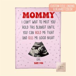 Personalized Expecting Mothers Day Blanket for Mommy To Be Gift, Custom Ultrasound Blanket, Dear Mommy Blanket For New M
