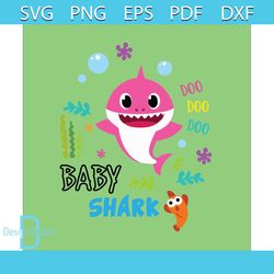 Pink Baby Shark Doo Doo Doo Svg, Cute Baby Shark Doo Doo Doo Svg