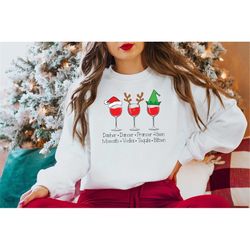 Dasher Dancer Prancer Vixen Moscato Vodka Tequila Blitzen Shirt, Drinking Christmas Shirt, Christmas Party Shirt, Christ