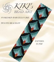 Peyote pattern peyote bracelet pattern Snakeskin like bargello Peyote pattern design 3 drop peyote PDF instant download