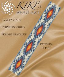 Peyote pattern peyote bracelet pattern Oval fantasy bargello Peyote pattern design 3 drop peyote PDF instant download