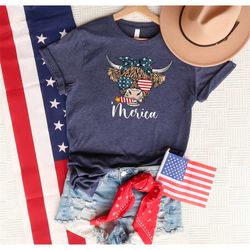 American Heifer Shirt, Merica Cow Shirt, 4th of July Firework Shirt, Patriotic Shirt, American Shirt, 4th Of July Shirt,