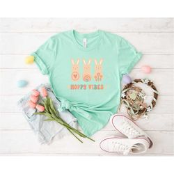 Hoppy Vibes Shirt, Easter Bunny Shirt, Bunny Floral Shirt, Easter Shirt, Woman Easter Shirt, Easter Family Shirt, Happy