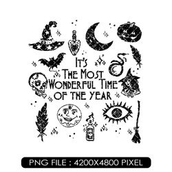 It's The Most Wonderful Time Of The Year Digital File Png, Spooky Halloween Witch Png, Halloween Pum