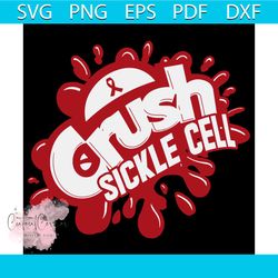 Crush Sickle Cell Red Ribbon Svg, Trending Svg, Red Ribbon Svg