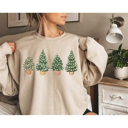 Womens Christmas Sweatshirt Christmas Sweater Christmas Crewneck Christmas Tree Sweatshirt Ugly Christmas Sweater For Wo