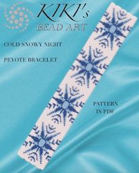 Peyote pattern peyote bracelet pattern Snowy night Peyote pattern design 3 drop peyote PDF instant download