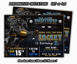 Black Panther Invitation, Black Panther Invite, Black Panther Party Invitations, Personalized Invitation