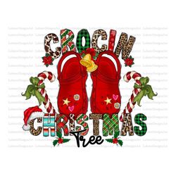 Crocin' Around The Christmas Tree Png Sublimation Design, Christmas Vibes Png, Merry Christmas Png, Christmas Slipper Pn