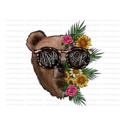 Mama Bear Sublimation Design Png, Flower Png, Mama Bear Png, Bear Png, Mama Png Files for Cricut, Watermelon png, Mama B