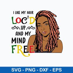 I Like My Hair Loc_d Up And My Mind Free Svg, Png Dxf Eps File