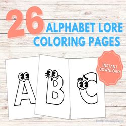 Alphabet Lore Coloring Pages Full Size Kids Activity Fun Drawing Arts and Crafts Lore Colouring Book Alphabet lore stick