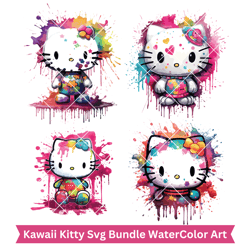 Kawaii Kitty Svg, Hello Kitty Svg Bundle, Cute Cat Svg, Kitty Svg, Kawaii Kitty Clipart, Kawaii Kitty Svg, Png Cut File