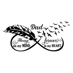 Dad Always On My Mind Forever SVG, My Heart SVG