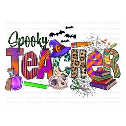 Spooky Teacher Png, Pumpkin, Halloween Png, Spooky Season, School, Spooky Png, Teacher Png, Western, Digital Download, S