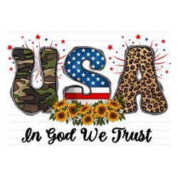 USA In God We Trust Png, 4th of July, Freedom, American Flag, Cactus Png, USA, Western, Sunflower Png, Digital Download,