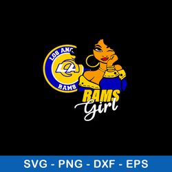 Los Angeles Rams Girl Svg, LA Rams Svg, NFL Logo Svg, Png Dxf Eps File