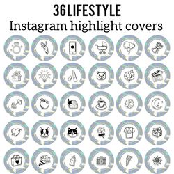 36 Lifestyle Instagram Highlight Icons. Gray Instagram Highlights Images. Instagram Highlights  with Words.