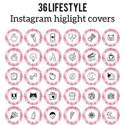 36 Lifestyle Instagram Highlight Icons. Pink Instagram Highlights Images. Instagram Highlights  with Words.