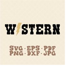 Wester Lightning Bolt Svg | Western boho svg | retro western svg | western sublimation png | Cowboy Svg | Cowgirl Svg