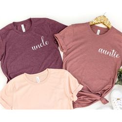 Auntie and Uncle Shirts, Uncle Shirt, Aunt Pocket Shirt, Pregnancy Announcement Shirt, Aunt Life, Mother's Day Tee, Fath