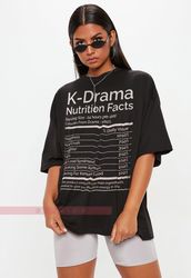 K-Drama Nutrition Facts Unisex Tees,K-Drama Addict,K-Drama Shirt, Korean Drama Shirt, Korean Drama Gift, K-Drama Fan Shi