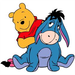QualityPerfectionUS Digital Download - Winnie the Pooh and Eeyore - PNG, SVG File for Cricut, HTV, Instant Download