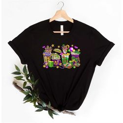 Mardi Gras Coffee Cups Shirt, Coffee Lover Shirt, Crawfish Season Shirt, New Orleans Shirt, Mardi Gras Festival Shirt, F