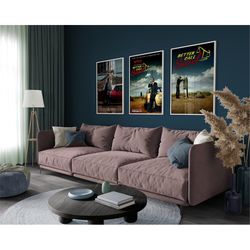 Better Call Saul Set of 3 Posters, Movie Cover, Breaking Bad, Film Cover Graphic, Saul Goodman, TV Show, Wall Art, Vinta